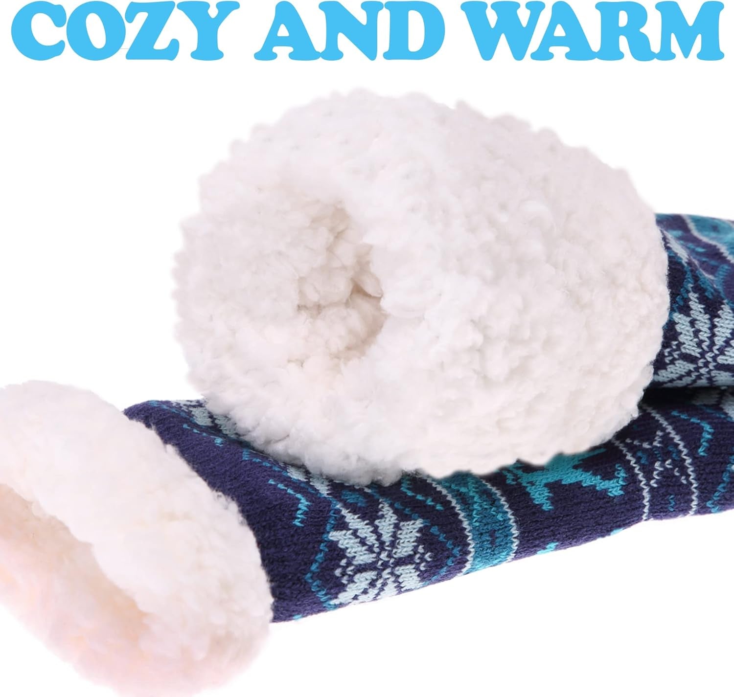 Slipper Socks for Women with Grippers, Winter Warm Fuzzy Indoor Christmas Gifts Socks